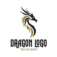 Elegant Black Dragon Logo with Gold for Premium Fantasy and Luxury Branding vector