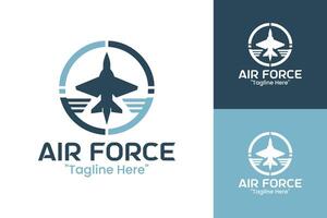 Modern Air Force Logo in Light Blue and Dark Blue for Military Branding and Aviation Identity vector