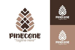 Minimalist Pinecone Logo in Light Brown and Dark Brown for Natural Environment Branding vector