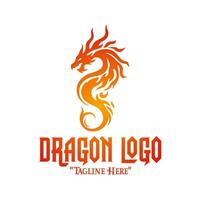 Dynamic Fire Dragon Logo in Orange to Red Gradient for Bold Branding and Iconic Identity vector