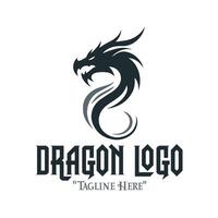 Symbolic Iron Dragon Logo in Metallic Tones for Dynamic Fantasy and Brand Identity vector