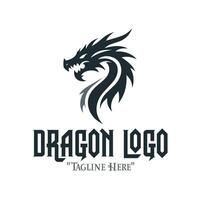 Majestic Iron Dragon Logo in Metallic Colors for Luxury Branding and Fantasy Identity vector