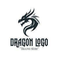 Metallic Iron Dragon Logo for Powerful Fantasy Branding and Modern Identity vector