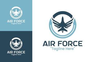Minimalist Air Force Symbol with Light and Dark Blue Colors for Patriotic and Strategic Branding vector
