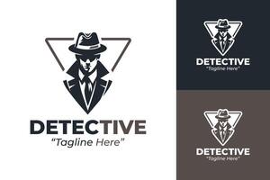 Mysterious Detective Logo in Dark Brown and Black for Sleuth and Investigative Branding vector