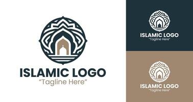 Structured Islamic Branding Identity in Brown and Dark Blue with Clean Modern Aesthetic vector