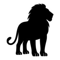 Lion silhouette standing with front looking view vector