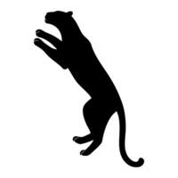 Tiger silhouette jumping towards up vector