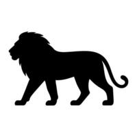 Lion silhouette walking view towards ahead vector