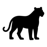 Tiger silhouette standing looking far vector