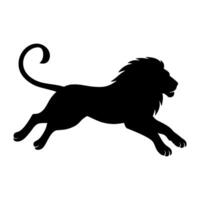 Lion silhouette jumping view towards in front vector