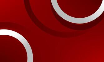 Luxury modern abstract background with curved metallic rings on deep red gradient vector