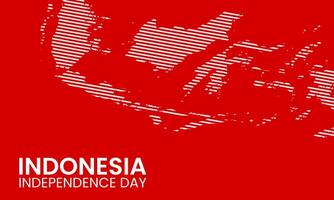 Abstract background of Indonesia independence day with zoomed red striped map view vector