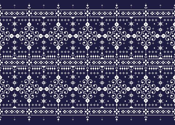 ethnic fabric seamless pattern, blue and white style, design for cloth, carpet, batik, wallpaper, wrapping,