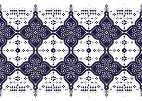 ethnic fabric seamless pattern, blue and white style, design for cloth, carpet, batik, wallpaper etc vector