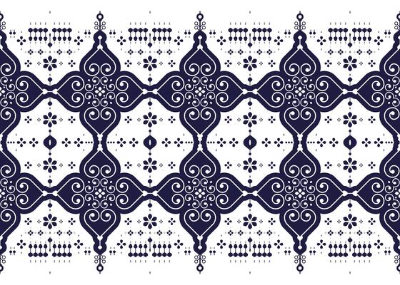 ethnic fabric seamless pattern, blue and white style, design for cloth, carpet, batik, wallpaper etc