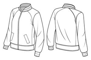 Illustration of a Bomber Jacket Front and Back View vector