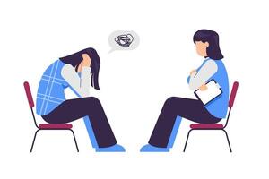 Therapy session with distressed client vector
