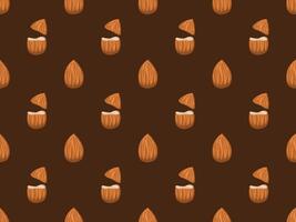 almond nuts on brown background vector