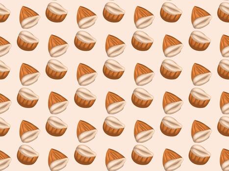 un modelo de nueces y conchas en un ligero antecedentes vector