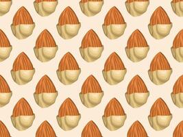 a pattern with nuts and shells on it vector