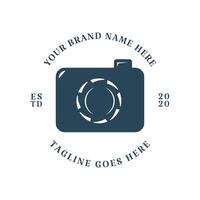 Vintage Retro Digital Photo Camera Icon for Photography or Recorder Badge Emblem Illustration vector