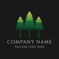 Pine Evergreen Fir Hemlock Spruce Conifer Cedar Coniferous Cypress Larch Pinus Trees Forest Logo Design vector