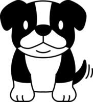 black and white icon of a cute Bulldog vector