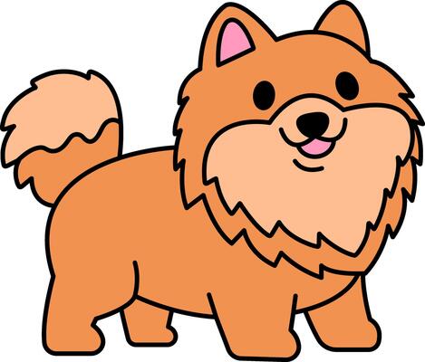 isolate illustration of a cute Pomeranian dog