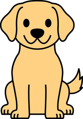 isolate illustration icon of a Golden Retriever