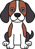 illustration icon of a Beagle dog vector