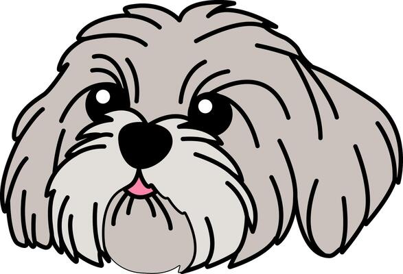 isolate illustration icon of a Shih Tzu head