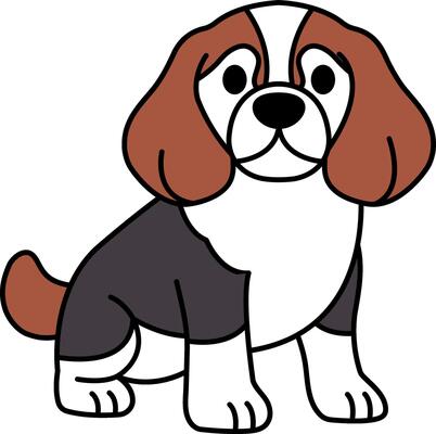 isolate illustration of a Beagle dog