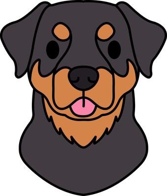 isolate illustration of a Rottweiler dog