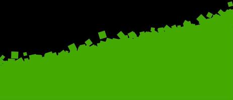 Green plane emerges from black with scattered cubes on the edge vector