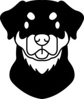 black and white isolate illustration of a Rottweiler dog vector