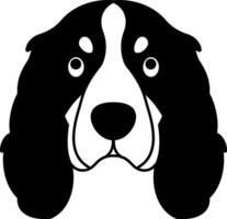 black and white illustration of a Cavalier King Charles Spaniel dog vector