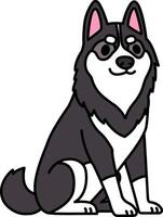 illustration icon of a Siberian Husky dog vector
