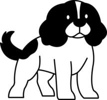 black and white isolate icon of a Cavalier King Charles Spaniel dog vector