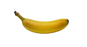 Single Ripe Banana with Smooth Yellow Peel on a White Background photo