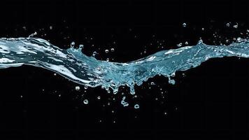 Water Flowing, Abstract image of clear, blue water flowing smoothly, creating a dynamic, elegant wave. The liquid's texture and translucency are highlighted, suggesting purity photo