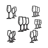 Collection of elegant stemmed drinkware for celebrations and events vector