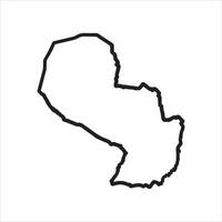Outline of the country of paraguay on a white background vector