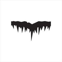 Sharp black icicles hanging down from an overhang vector