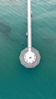 Viewing platform Tyrrhenian Sea pier, Viareggio, Italy. View from above photo