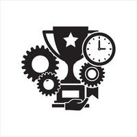 Achieving success through efficient processes and time management vector