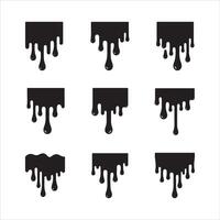 Collection of black amorphous splatter shapes on a white background vector