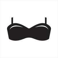 Simple black strapless bra silhouette with thin straps vector