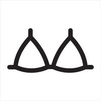 Simple black outline of a triangle bikini top with straps vector