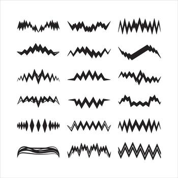 Collection of jagged lines and geometric shapes for design elements vector